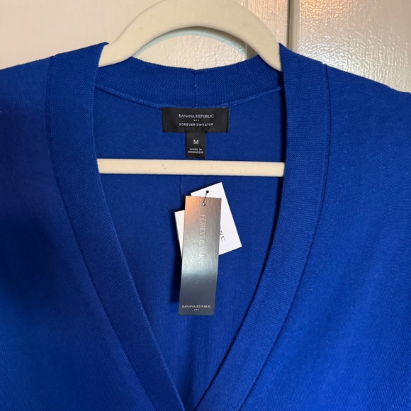 NWT Banana Republic Factory Forever Yarn Blue Cardigan Size Medium Preppy - Picture 4 of 16